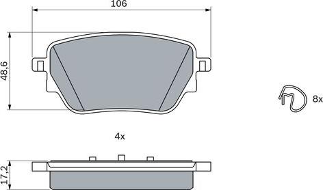 BOSCH 0 986 424 889 - Тормозные колодки, дисковые, комплект autospares.lv