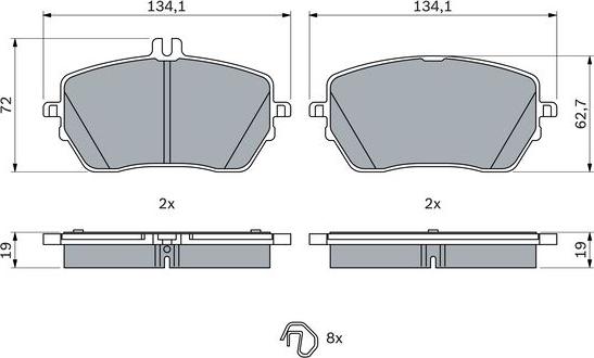 BOSCH 0 986 424 887 - Тормозные колодки, дисковые, комплект autospares.lv