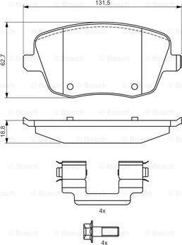 BOSCH 0 986 424 829 - Тормозные колодки, дисковые, комплект autospares.lv