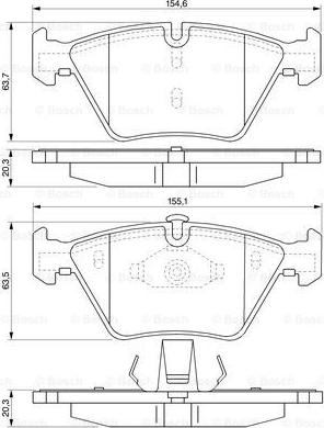 BOSCH 0 986 424 822 - Тормозные колодки, дисковые, комплект autospares.lv