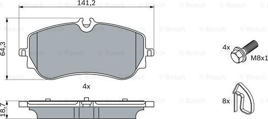 BOSCH 0 986 424 875 - Тормозные колодки, дисковые, комплект autospares.lv