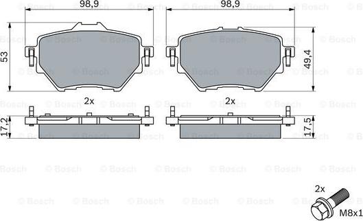 BOSCH 0 986 424 878 - Тормозные колодки, дисковые, комплект autospares.lv