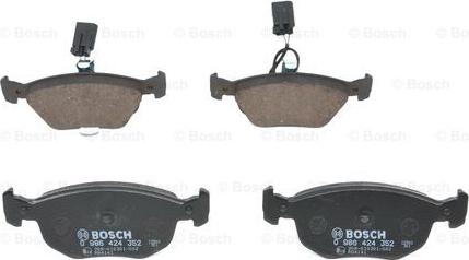 BOSCH 0 986 424 352 - Тормозные колодки, дисковые, комплект autospares.lv