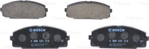 BOSCH 0 986 424 319 - Тормозные колодки, дисковые, комплект autospares.lv