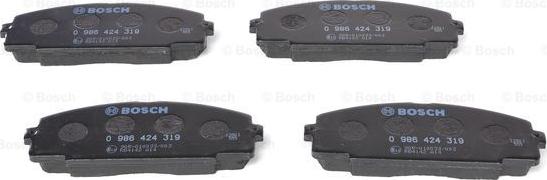 BOSCH 0 986 424 319 - Тормозные колодки, дисковые, комплект autospares.lv