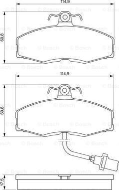 BOSCH 0 986 424 381 - Тормозные колодки, дисковые, комплект autospares.lv