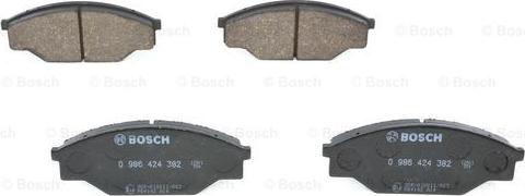 BOSCH 0 986 424 382 - Тормозные колодки, дисковые, комплект autospares.lv