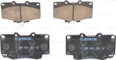 BOSCH 0 986 424 268 - Тормозные колодки, дисковые, комплект autospares.lv