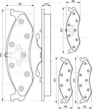 BOSCH 0 986 424 284 - Тормозные колодки, дисковые, комплект autospares.lv