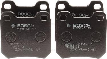 BOSCH 0 986 424 754 - Тормозные колодки, дисковые, комплект autospares.lv