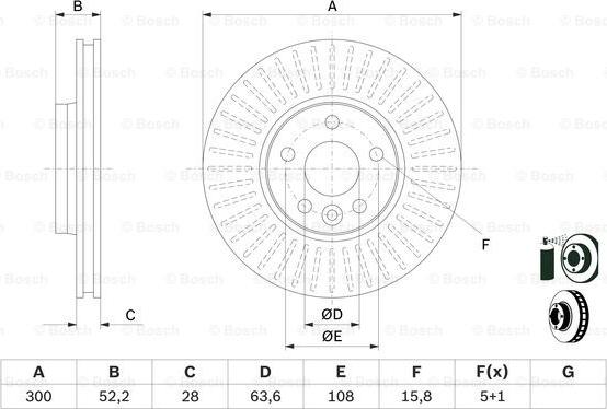 BOSCH 0 986 479 974 - Тормозной диск autospares.lv