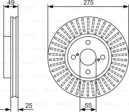 BOSCH 0 986 479 971 - Тормозной диск autospares.lv