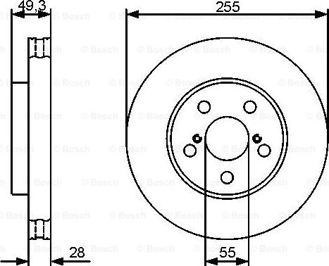 BOSCH 0 986 479 490 - Тормозной диск autospares.lv