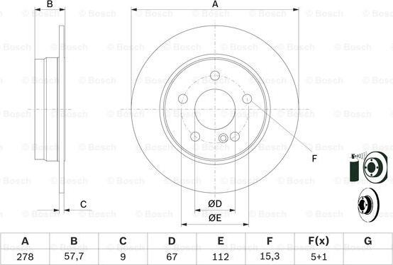 BOSCH 0 986 479 409 - Тормозной диск autospares.lv