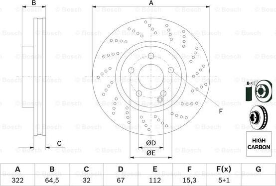 BOSCH 0 986 479 408 - Тормозной диск autospares.lv