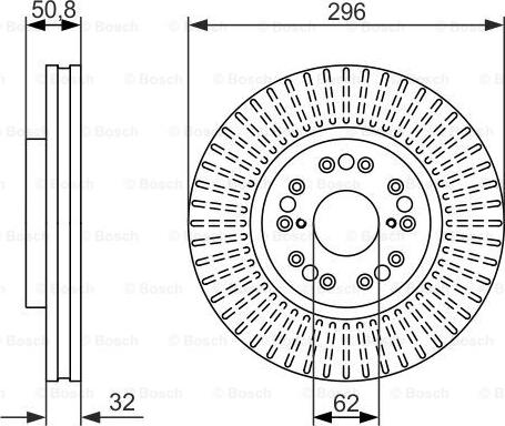 BOSCH 0 986 479 485 - Тормозной диск autospares.lv