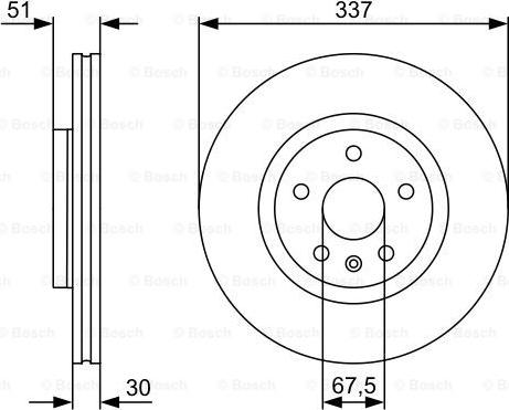 BOSCH 0 986 479 545 - Тормозной диск autospares.lv