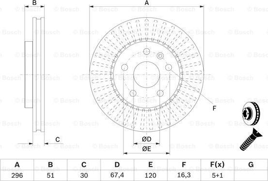 BOSCH 0 986 479 C65 - Тормозной диск autospares.lv