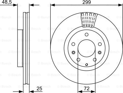 BOSCH 0 986 479 C74 - Тормозной диск autospares.lv