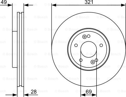 BOSCH 0 986 479 536 - Тормозной диск autospares.lv