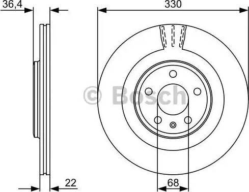 BOSCH 0 986 479 522 - Тормозной диск autospares.lv