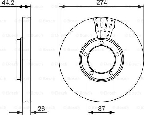 BOSCH 0 986 479 696 - Тормозной диск autospares.lv