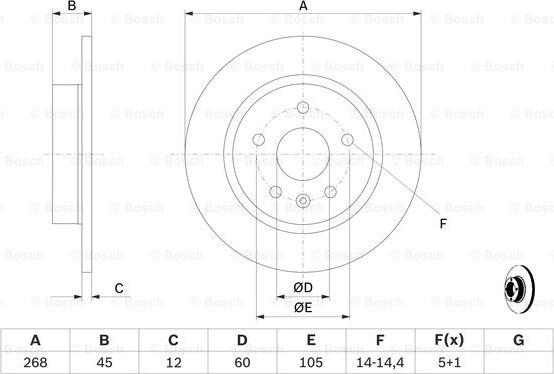 BOSCH 0 986 479 C57 - Тормозной диск autospares.lv