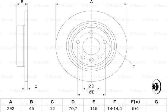 BOSCH 0 986 479 646 - Тормозной диск autospares.lv