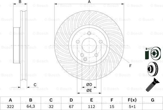 BOSCH 0 986 479 652 - Тормозной диск autospares.lv