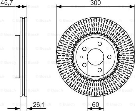 BOSCH 0 986 479 666 - Тормозной диск autospares.lv