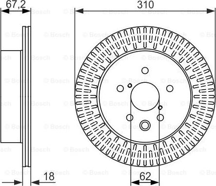 BOSCH 0 986 479 615 - Тормозной диск autospares.lv