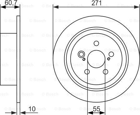 BOSCH 0 986 479 613 - Тормозной диск autospares.lv