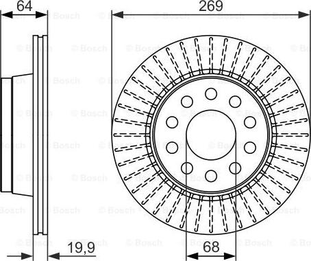 BOSCH 0 986 479 689 - Тормозной диск autospares.lv