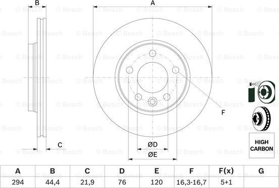 BOSCH 0 986 479 097 - Тормозной диск autospares.lv