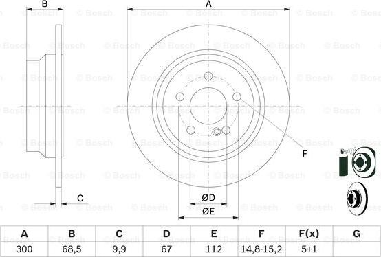 BOSCH 0 986 479 041 - Тормозной диск autospares.lv