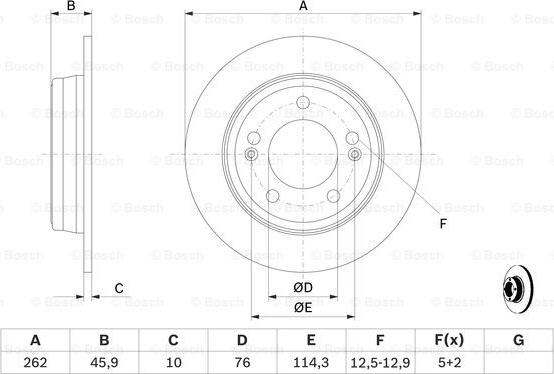 BOSCH 0 986 479 052 - Тормозной диск autospares.lv