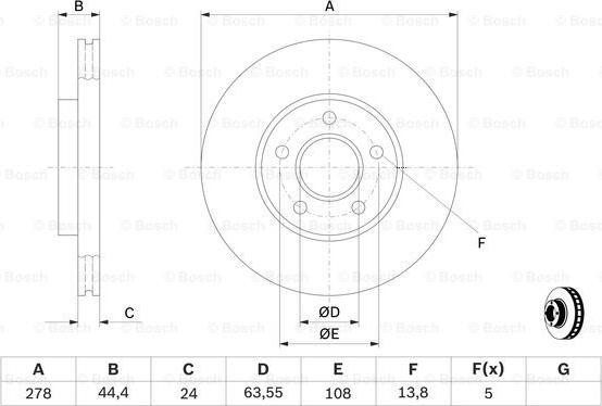 BOSCH 0 986 479 069 - Тормозной диск autospares.lv