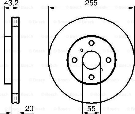 BOSCH 0 986 479 012 - Тормозной диск autospares.lv