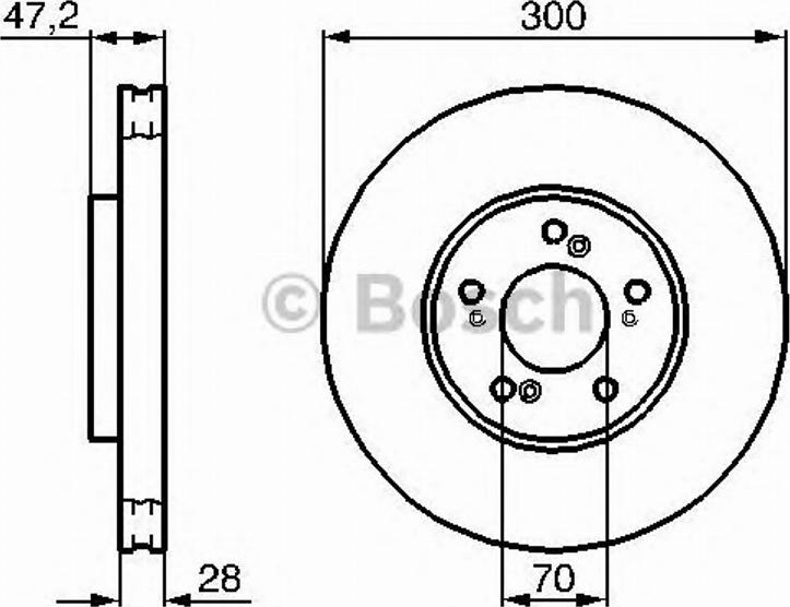 BOSCH 0 986 479 032 - Тормозной диск autospares.lv