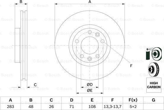 BOSCH 0 986 479 193 - Тормозной диск autospares.lv