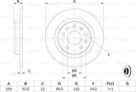 BOSCH 0 986 479 106 - Тормозной диск autospares.lv