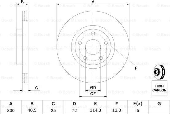 BOSCH 0 986 479 183 - Тормозной диск autospares.lv