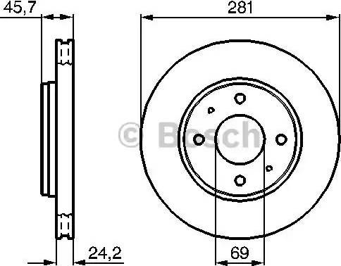 BOSCH 0 986 479 139 - Тормозной диск autospares.lv