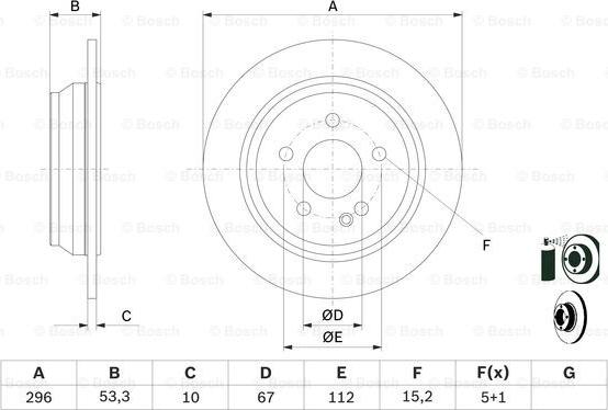 BOSCH 0 986 479 138 - Тормозной диск autospares.lv