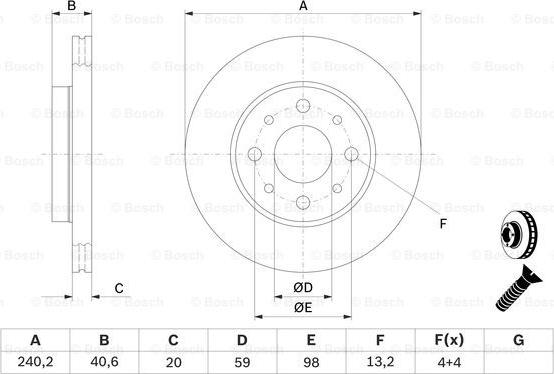 BOSCH 0 986 479 121 - Тормозной диск autospares.lv