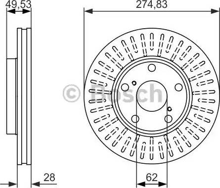 BOSCH 0 986 479 893 - Тормозной диск autospares.lv