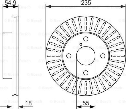 BOSCH 0 986 479 845 - Тормозной диск autospares.lv