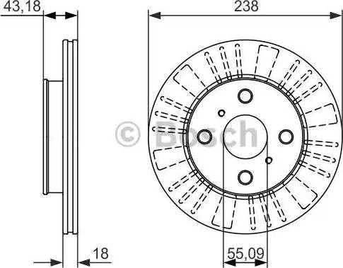 BOSCH 0 986 479 867 - Тормозной диск autospares.lv