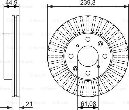 BOSCH 0 986 479 832 - Тормозной диск autospares.lv