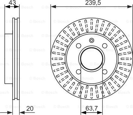 BOSCH 0 986 479 874 - Тормозной диск autospares.lv